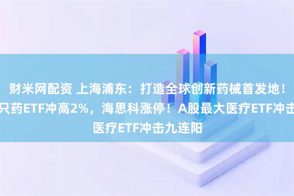 财米网配资 上海浦东：打造全球创新药械首发地！国内首只药ETF冲高2%，海思科涨停！A股最大医疗ETF冲击九连阳